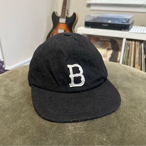 Black Baseball Cap with White 'B' Patch